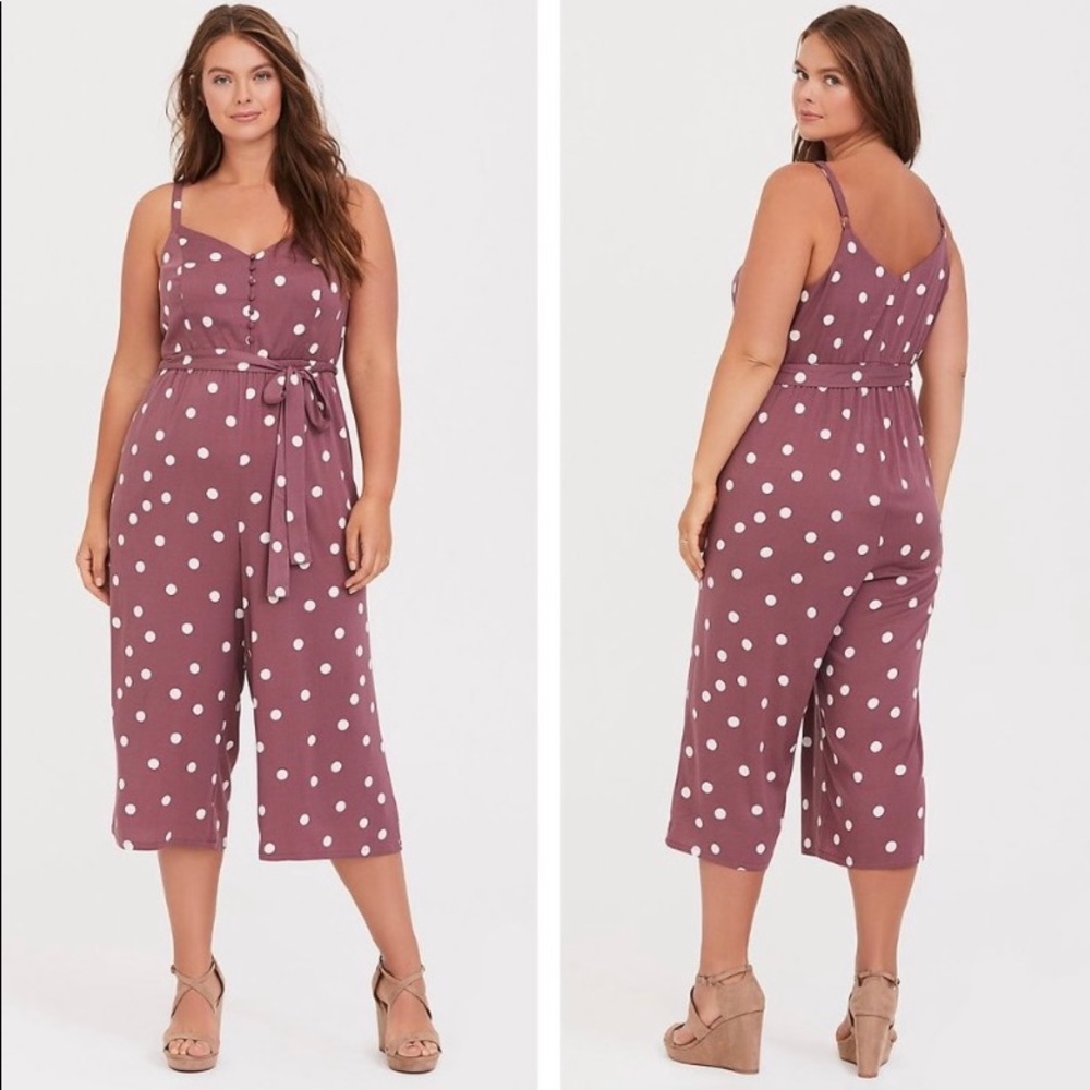 Mauve Polka Dotted Jumpsuit